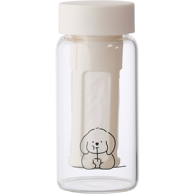 原创小狗耐热玻璃咖啡冷萃杯水杯