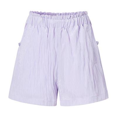 休闲运动褶皱肌理光泽短裤