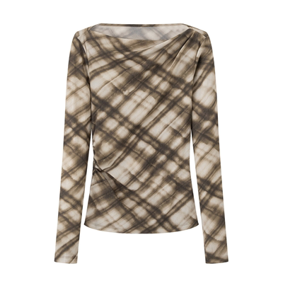 艾诺丝打底衫2026春一字领T恤女