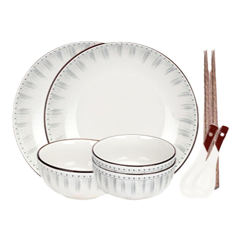 摩登主妇日式碗碟筷套装家用2024新款陶瓷菜盘子高级感釉下彩餐具