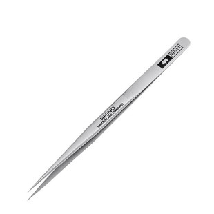 日本犀牛牌磨砂防磁防酸瑞士技术进口细长尖弯头精密高硬度直镊子