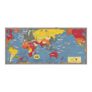 1942第二次世界大战形势地图海报 Dated Events War Map二战墙画