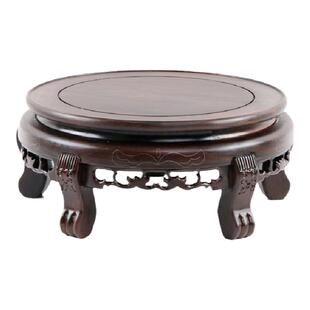 实木圆形摆件花瓶盆奇石头托架子佛像酒坛鱼缸盆景红木工艺品底座