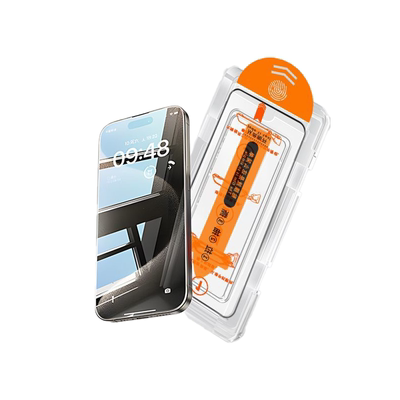 适用于苹果17手机膜防窥膜秒贴盒iPhone16promax高清防尘网钢化膜全屏覆盖15plus/14/13/12/16e无尘舱耐用