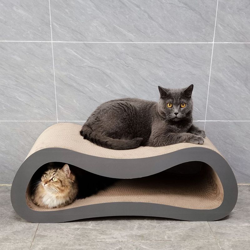 icle益蔻工厂现货双层板猫沙发榻灰猫瓦楞纸800抓板磨肥猫爪贵妃