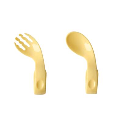 宝宝学吃饭辅食勺PP弯头叉勺