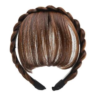 假发麻花辫发箍一体遮白发的头饰刘海发卡女2025新款自然前额头箍