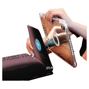 【旋转款x磁吸拆分】黑粉英文适用于ipadair6平板保护套2025新款10.9寸苹果18版高级感pro11亚克力10.2防弯13