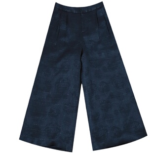 简夕 冠乐绉提花真丝香云纱中式复古棉裤宽松阔腿长裤桑蚕丝秋冬