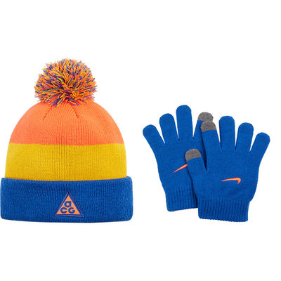 Nike/耐克正品冬季大童运动透气针织帽子手套套装 FB3375-480