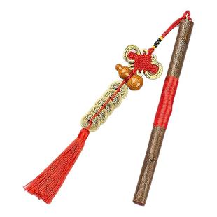 普陀山天然东南桃木枝树棍儿挂件敲打葫芦成人儿童婴儿童房五帝钱