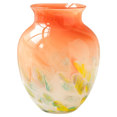 超美渐变色原创渐变琉璃玻璃宽口花瓶复古轻奢高级感中古客厅摆件