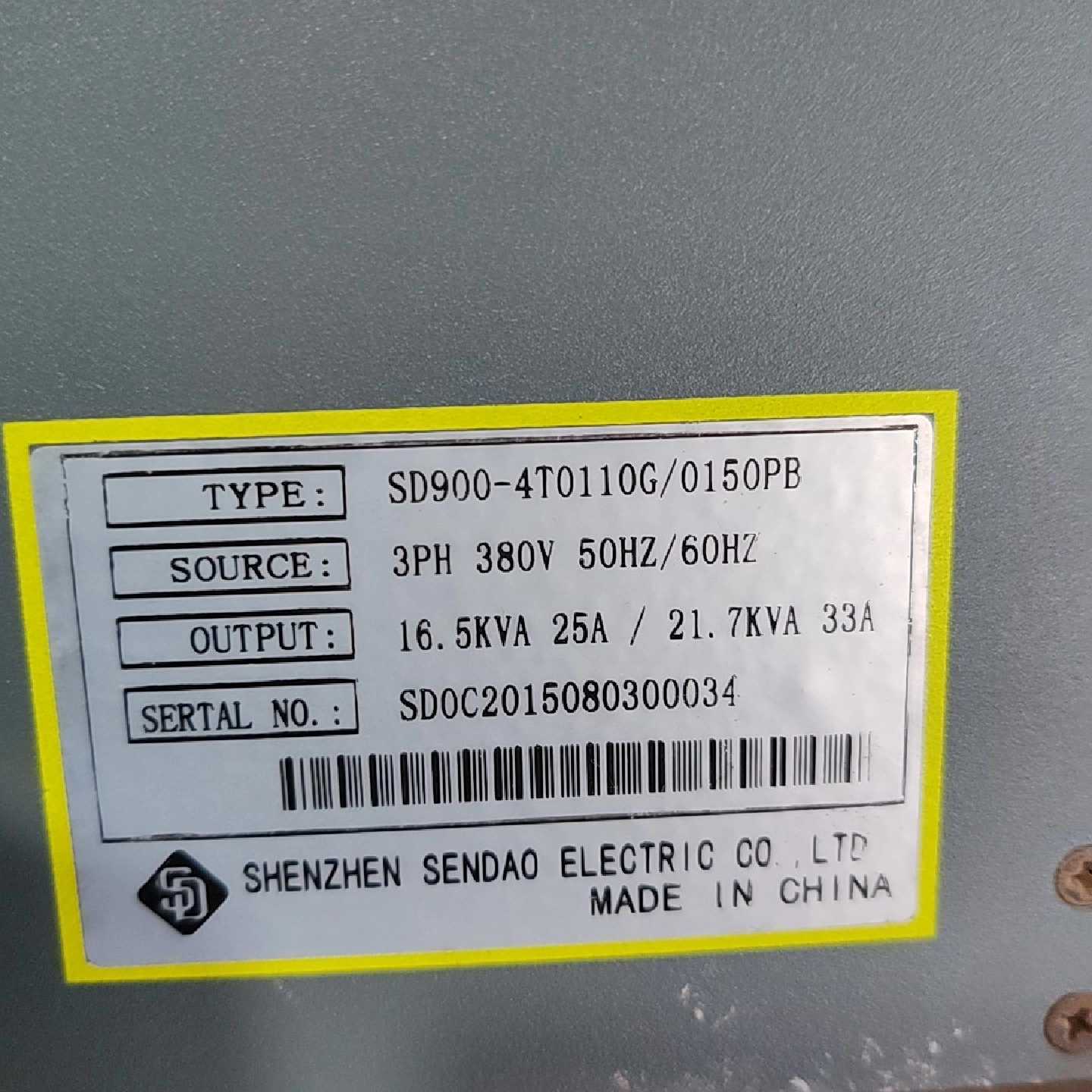 森岛SD900-4T0110G/0150PB变频器,功率