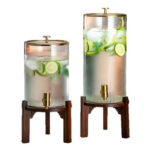 大容量带龙头冷水壶玻璃泡饮料桶耐高温家用储水水果茶凉水瓶商用