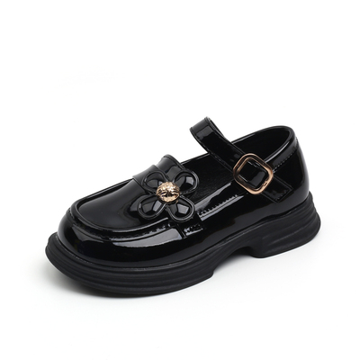 女童漆皮英伦风乐福鞋