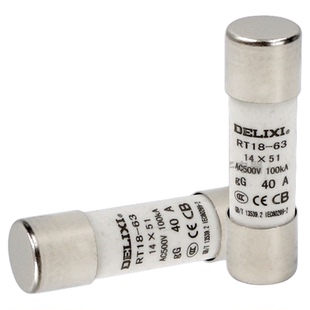 德力西RT19陶瓷RT18-63保险丝32熔断器63A保险管14*51MM 40A安50