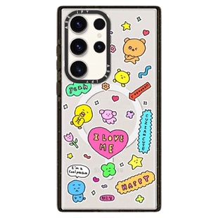 CASE幸福的人儿手机壳亚克力磁吸magsafe适用于三星S25ultra/S25/S24/S23ultra防摔保护壳可爱卡通个性ins风
