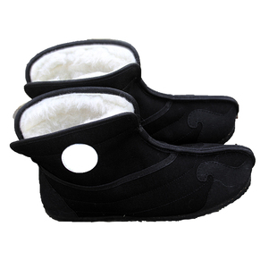 武当太极单靴春中国风官靴高帮太极鞋晨练太极拳练功鞋道士网鞋子