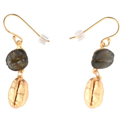 复古风咖啡豆气质耳环女