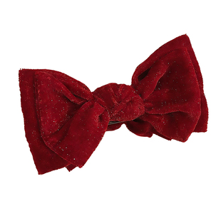 新年红色蝴蝶结丸子头抓夹女后脑勺盘发神器发夹过年装饰礼物发饰