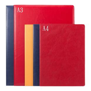 九千年营业执照正副本红蓝黄色文件夹磨砂皮质A3证件夹夹套双夹皮套A4开户许可证保护套 可定做制作批发JQNBG