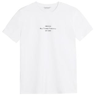 劲霸男装夏季新男士半袖棉混纺高档时尚圆领字母抗菌印花短袖T恤