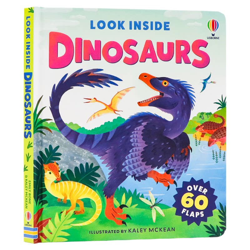 Usborne 偷偷看里面系列恐龙 英文原版 Look Inside Dinosaurs 儿童科普翻翻书 幼儿早教益智绘本 恐龙百科全书亲子共读 精装