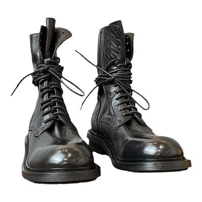 欧货马皮复古机车短靴马丁靴女款