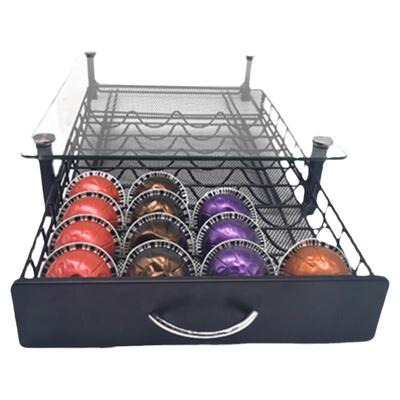 适用于Nespresso Vertuoline胶囊咖啡收纳架抽屉抽拉式钢化玻璃款