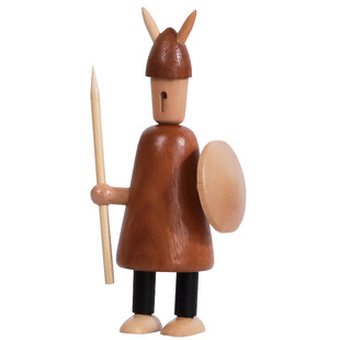 北欧创意小人实木摆件维京人组合高端装饰品家居礼品高端桌面摆件