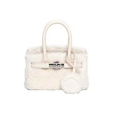 小桃菠萝虾堡推荐正品羊羔毛毛包