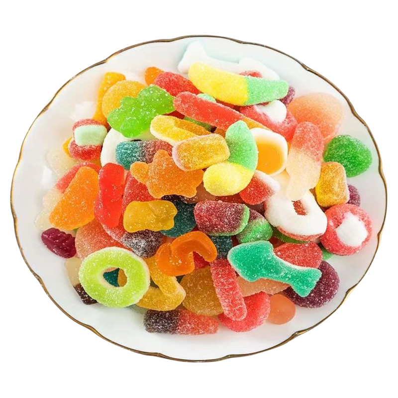 混合口味水果酸砂软糖涂油QQ橡皮糖摆摊网红糖果批发大袋休闲零食