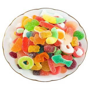 混合口味水果酸砂软糖涂油QQ橡皮糖摆摊网红糖果批发大袋休闲零食