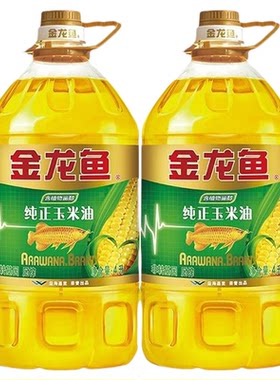 新日期】金龙鱼纯正玉米油4L*2桶非转基因物理压榨一级家用食用油