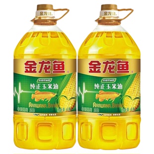 新日期】金龙鱼纯正玉米油4L*2桶非转基因物理压榨一级家用食用油