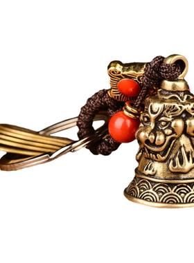 寅亥堂黄铜保平安装饰五帝钱挂件