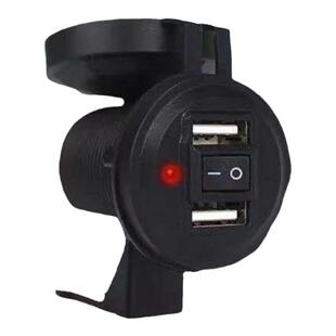 电动摩托车加装手机充电器快充防水带氛围灯12V24V72V转5Vusb接口