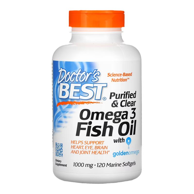 Doctor's Best高纯度无腥味鱼油Omega3浓缩高营养大脑心血健康