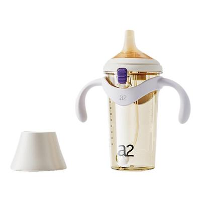 a2翻盖奶瓶1-3岁以上宝宝PPSU奶瓶学饮杯直饮吸管鸭嘴水杯防胀气