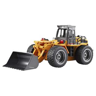汇纳升级版合金9通道遥控工程车推土铲车装载机拖车喷雾炮车玩具
