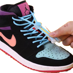 免系免绑按压卡扣圆绳加粗弹力松紧黑白彩色儿童成人通用懒人鞋带