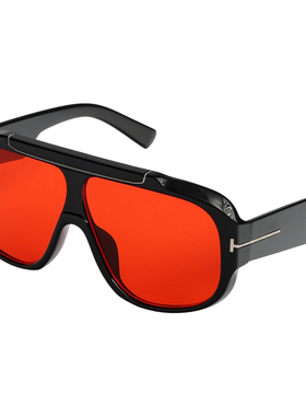 VNTG墨镜大框滑雪镜面具感显脸小防紫外线uv400御姐黑红太阳眼镜