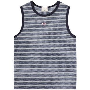 From Mars Contrast-color edge-striped sleeveless vest
