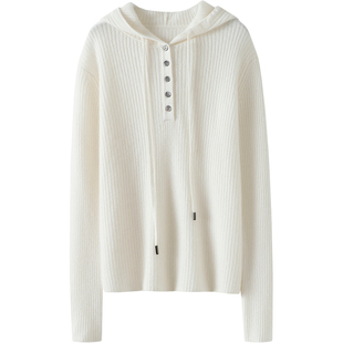 美美美！随便穿搭～连帽羊绒衫女纯山羊绒毛衣针织打底衫秋冬帽衫