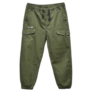 柜价799春季ABLE JEANS男工装裤春季束脚裤针织休闲松紧腰九分裤