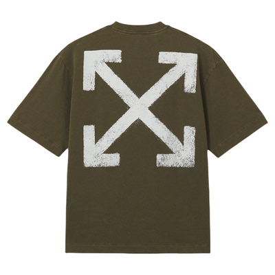 OFF-WHITE™情侣装新款圆领短袖T恤简约个性双箭头图案装饰半袖