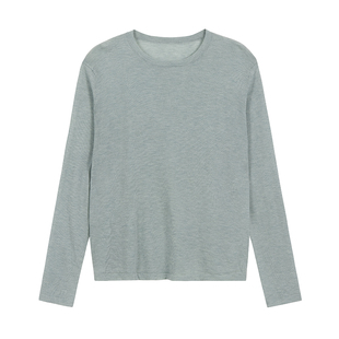 OTHERSTORE 冷调绵云 软糯贴身羊毛长袖T恤女圆领直筒打底衫上衣