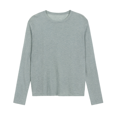 羊毛混纺直筒宽松长袖打底衫上衣