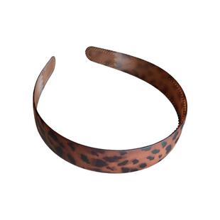 韩系简约磨砂豹纹发箍女高级感波浪头箍高颅顶洗脸发卡带齿发饰品