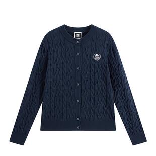 Kappa卡帕女装2025秋季新款复古百搭绞花肌理编织开衫K0F62LK30D